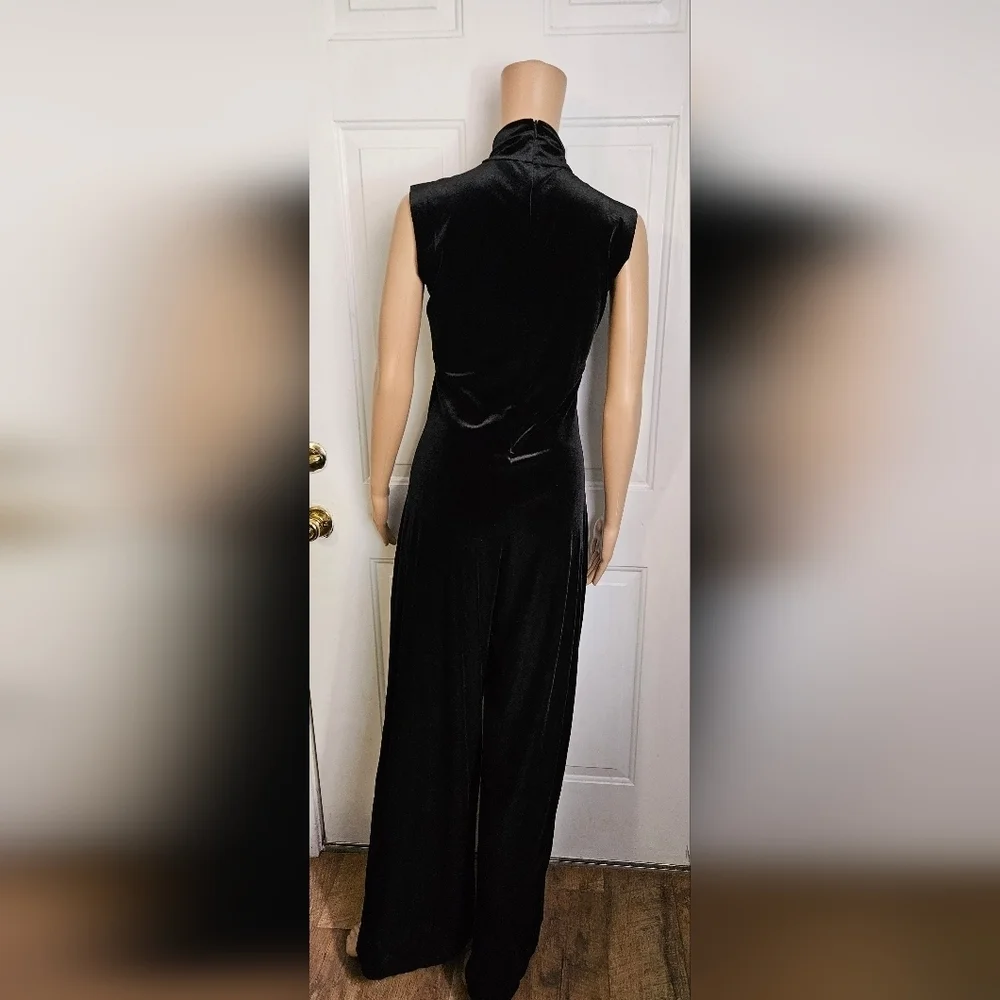 Norma Kamali Black Sleeveless Jumpsuit with Turtleneck - Picture 3 of 6